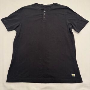 Men's Vuori Medium Black Short-Sleeve Henley Shirt